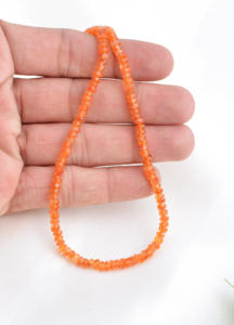 Cuentas facetadas de cornalina natural de 4 mm, collar de piedras preciosas, piedra preciosa para la elaboración de joyería fina. - Product Image 4