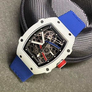 Reloj de Lujo para Hombre RM 67-02 Alexis Pinturault, Esqueleto de Carbono Azul y Blanco, Reloj de Diseño Mecánico Automático - Product Image 6