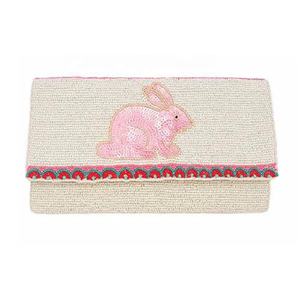 Pochette porte-monnaie en tissu de coton perlé à la main, motif floral multicolore éclatant, fermeture éclair, écologique, durable, cadeau de fête - Product Image 2