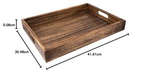 Wooden tray <b>serving</b> board breakfast <b>set</b> rectangular wooden base kitchen accessory food platter - Product Image 3