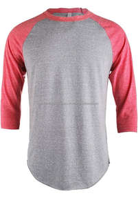 เสื้อยืดผสมสามแขนเสื้อเบสบอลพิมพ์ลายเสื้อยืด100% ผ้าไหมผ้าฝ้ายไฮสตรีท34แขนเสื้อแร็กแลน - Product Image 5