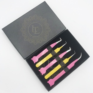 แหนบปลายเงินคีมเคลือบหลายผงทำจากสเตนเลสอย่างยั่งยืนแหนบขนตาแบบออกแบบโลโก้ได้ตามต้องการ - Product Image 5