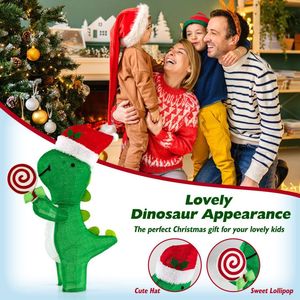 Decorazione Natalizia Dinosauro Pre-Illuminata di 75 cm con Luci LED Bianco Caldo, Decorazioni Festive per le Feste - Product Image 3