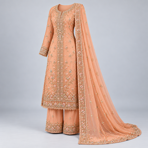 Vestido Mehndi Premium para Mujer con Bordado Elegante, Colores Ricos y Diseño Gracioso para Celebraciones de Boda y Vestidos Casuales - Product Image 2