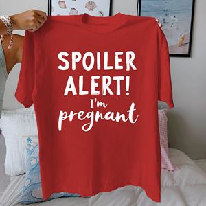 SPOILER ALERT Je suis enceinte pur coton femme Tshirt confort fit - Product Image 3
