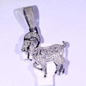 Pendentif GOAT Hip Hop en Argent Sterling 925 avec Moissanite Bling pour Charms Unisexe Certifiés en Gros - Product Image 2