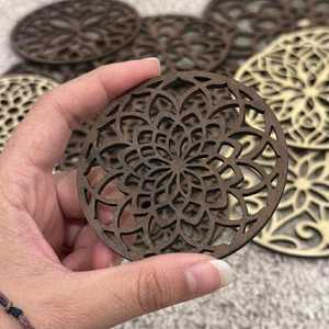 Hand Crafted Wooden Mandala Coated <b>Coasters</b>, Wood Beverage Holders, <b>Drink</b> <b>Coasters</b>, Table top Home Decor, Abstract <b>Coasters</b> - Product Image 1