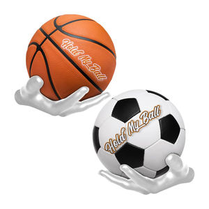 Supports de ballons sculptés blancs à fixer au mur, pour le basketball, le volleyball, le football, la décoration de salle de sport - Product Image 1
