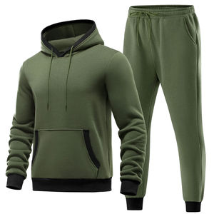 Ensemble d'entraînement pour hommes en gros – Survêtement de sport en coton pour hommes, ensemble de vêtements de sport OEM avec sweat à capuche et pantalon - Product Image 3