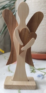 Sculpture d'ange en bois faite à la main, décoration de Noël pour table, ornement moderne pour la table du couloir - Product Image 6