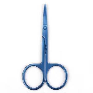 Ciseaux de manucure bleus en acier inoxydable avec lames droites et affûtées, manche rond pour le soin des ongles des adultes, style simple et durable - Product Image 4