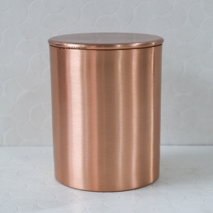 Custom Logo Handmade Copper Candle Container 18 Oz Eco-Friendly <b>Heat</b> Resistant Fragrance Scented Wax Metal Jars Home Decoration - Product Image 1