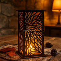 Soporte de luz en T de resina y madera hecho a mano de alta calidad para decoración del hogar y propósito de iluminación de festivales