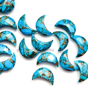 Piedra Preciosa de Cobre Turquesa AAA, Tallada en Forma de Luna Creciente Facetada, 12mm, Piedra Suelta, Precio al por Mayor para Fabricación de Joyería - Product Image 3