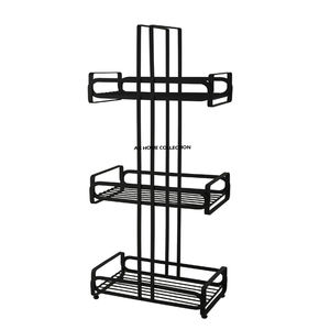 Organizador de Baño de Calidad Sostenible, Estante de Almacenamiento de 3 Niveles de Metal y Vidrio para Especias y Artículos de Ducha - Product Image 1