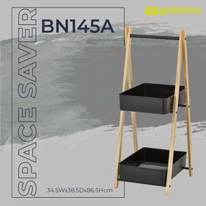 Los muebles de almacenamiento rodantes de 2 niveles más vendidos, venta directa de fábrica, estante organizador de estante de madera DIY de Metal - Product Image 6