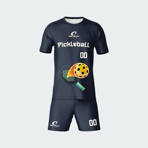 Unisex Casual Sportswear Pickleball <b>Club</b> Uniform Active Short Sleeve <b>Top</b> and Shorts Set - Product Image 5