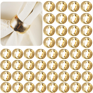 แหวนรองผ้าเช็ดปากโลหะดีไซน์หรูสำหรับงานแต่งงาน ตกแต่งโต๊ะอาหาร รูปทรงกลมสีเงิน - Product Image 5