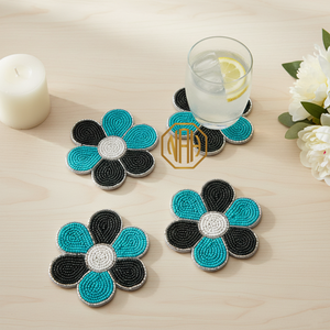 2026 Handmade Double Border <b>Beaded</b> Eco-Friendly Modern 10mm Thick <b>Coaster</b> Sets Customized Color Wedding Table Decor Mats Pads - Product Image 4