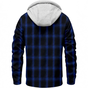 ARTIZ <b>Men's</b> Hooded Windproof Eco-Friendly <b>Flannel</b> <b>Jacket</b> Standard Weight Plaid Pattern Zipper Closure Streetwear Style - Product Image 4