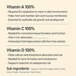 Tabletas de Vitamina C y Retinol A para el Brillo de la Piel y Apoyo a la Belleza, 30 Unidades, Suplemento Nutricional Diario - Product Image 6