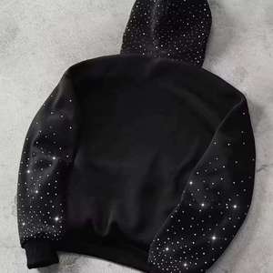 Custom Unisex Streetwear Cotton Graphic Acid wash Oversized Rhinestones Faded Distressed Zip up <b>Hoodie</b> - Product Image 3