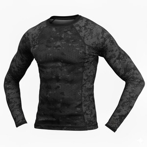 OEM Rash Guard Men's Sublimation <b>Printed</b> Spandex Bjj Rash Guard Gym <b>Surfing</b> Diving Rash guard Compression Shirts MMA Rash Vest - Product Image 3