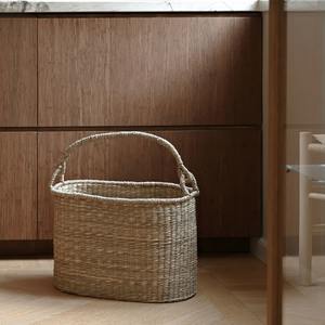 Cesta ovalada de mimbre con asa, cesta de almacenamiento hecha a mano, venta al por mayor, ecológica, hecha en Vietnam - Product Image 4