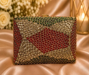 Stylish Traditional <b>Gold</b>-Plated Metal Handmade Kundan Work Mini <b>Clutch</b> with Fine Design for Mother's Day & Valentine's Day - Product Image 6