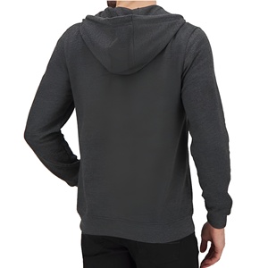 Sudadera con capucha y cremallera de color carbón oscuro, corte ajustado, textura ligera, estilo atlético moderno y atractivo para un look urbano versátil. - Product Image 2