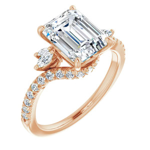 Anillo elegante de oro macizo de 18k con diamante de corte esmeralda cultivado en laboratorio, anillo de compromiso para mujeres y niñas, ideal para usar en bodas y fiestas. - Product Image 3