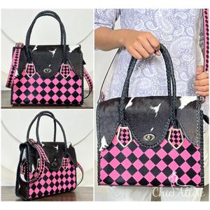 Sac fourre-tout à carreaux en cuir de vachette véritable 2026, vente en gros directe d'usine, sacs à main élégants pour femmes, portés épaule et croisé - Product Image 1