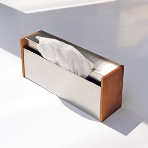 Moderno Porta Servilletas Metálico con Detalles en Madera, Diseño Independiente para Mesa, Hogar y Oficina - Product Image 4