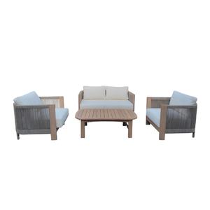 Ensemble de canapés d'extérieur de luxe en bois d'eucalyptus moderne, mobilier de jardin pour hôtel et villa, fournisseur vietnamien - Product Image 1