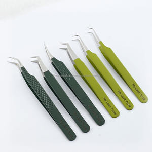 Professional Fiber Tip Eyelash Extension Tweezer Micro Grip Volume Lash Tool Custom Color Steel Quality - Product Image 1