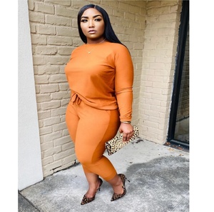 Chándal de algodón con forro polar para mujer, camisa de manga larga y pantalones, traje de dos piezas para invierno, venta al por mayor - Product Image 6