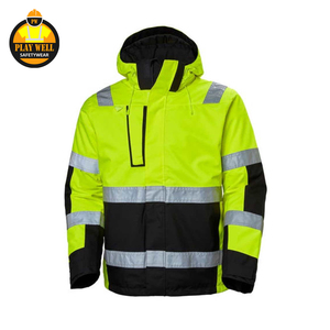 Vestes de travail réfléchissantes fluorescentes à manches longues, personnalisées avec logo, pour l'hiver, haute visibilité, vente en gros - Product Image 5
