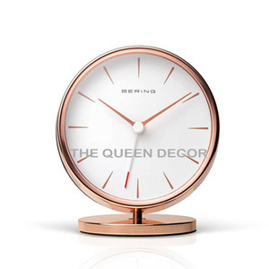 Elegant Antique Brass Table Clock with Roman Numerals Vintage Home Decor Timepiece for Home Bed Rooms and Hotels - Product Image 5