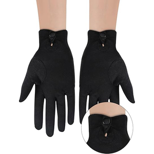 Gants d'inspection en microfibre blancs et noirs, sans poussière, pour le nettoyage et le polissage de bijoux, en gros, à bas prix, disponibles en stock - Product Image 3