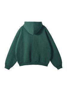Sweat à capuche pour homme en coton 100% de qualité supérieure, avec tissu épais, cordon en coton 100%, personnalisable, pull-over uni, coupe courte et ample - Product Image 2