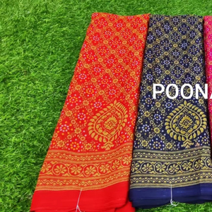 ส่าหรีผ้าจอร์เจียแบบนิ่มผ้าชุดส่าหรีแบบหรูหราออกแบบเสื้อสำหรับเทศกาลส่าหรีขายส่งจำนวนมาก - Product Image 1