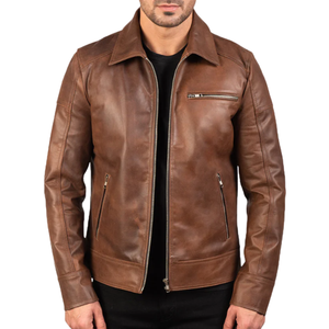 Chaqueta Bomber de Cuero Recubierto con Cuello Camisero para Hombre, Estilo Urbano, Invierno, Transpirable, Cierre Frontal con Botones Cubiertos - Product Image 4