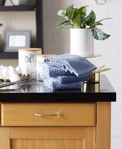 Set di stoviglie per Waffle di base in spugna, 15x26 ", blu Stonewash solido, 4 pezzi | Importazioni di Design - Product Image 2