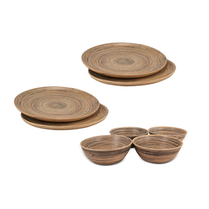ชุดจานชามไม้ไผ่คุณภาพสูงแบบขายส่ง 8 ชิ้น สำหรับงานเลี้ยงและตกแต่งบ้าน จากเวียดนาม - Product Image 1
