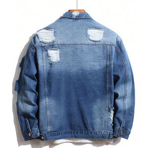 Chaqueta vaquera para hombre con forro de piel sintética, cuello vuelto, abotonadura sencilla, informal, gruesa, lavada, corte regular, para otoño - Product Image 6