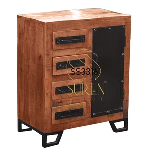 Style indien Unique Table de chevet fait à la main en fer bois fabriqué traditionnellement chambre maison salle à manger salle de bain polyvalent meubles Hall - Product Image 1