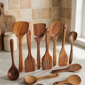 Cuchara de Madera para Servir Arroz, Juego de 6 Piezas, Resistente al Calor, Apta para Lavavajillas y Microondas, con Agarre Ergonómico, Utensilio de Cocina que Protege las Sartenes - Product Image 4
