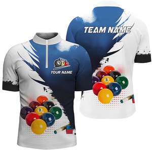 T-shirt de sport imprimé pour hommes, 100% polyester, toile respirante, manches courtes, pour tournoi de billard/snooker, personnalisable - Product Image 3