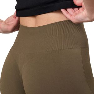 Legging léger marron olive pour femme, coupe compressive, taille haute, extensible, pour l'entraînement, le yoga et les activités sportives - Product Image 4