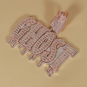 Water Drop Custom Latter <b>Pendant</b> VVS Moissanite Iced Out <b>Pendant</b> Hip Hop <b>Pendant</b> 925 <b>Silver</b> Two Tone <b>Initial</b> Latter <b>Pendant</b> - Product Image 3